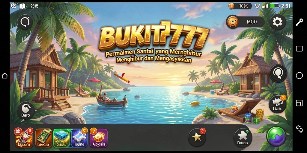 Tampilan gameplay menarik BUKIT777 yang menyenangkan dan berwarna.