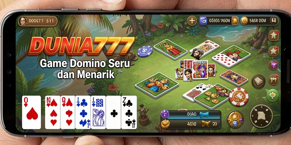 Tampilan gameplay seru DUNIA777 dengan strategi Domino yang menantang.