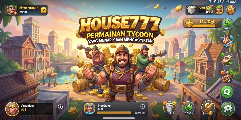 Tangkapan layar utama HOUSE777 dengan aksi gameplay Tycoon yang menarik.