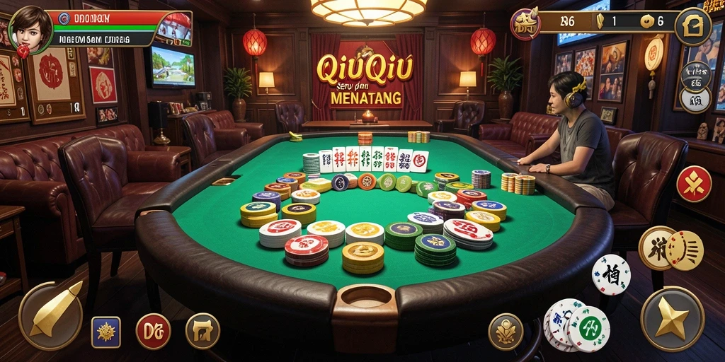 Tampilan gameplay seru dari permainan QiuQiu di ID66.