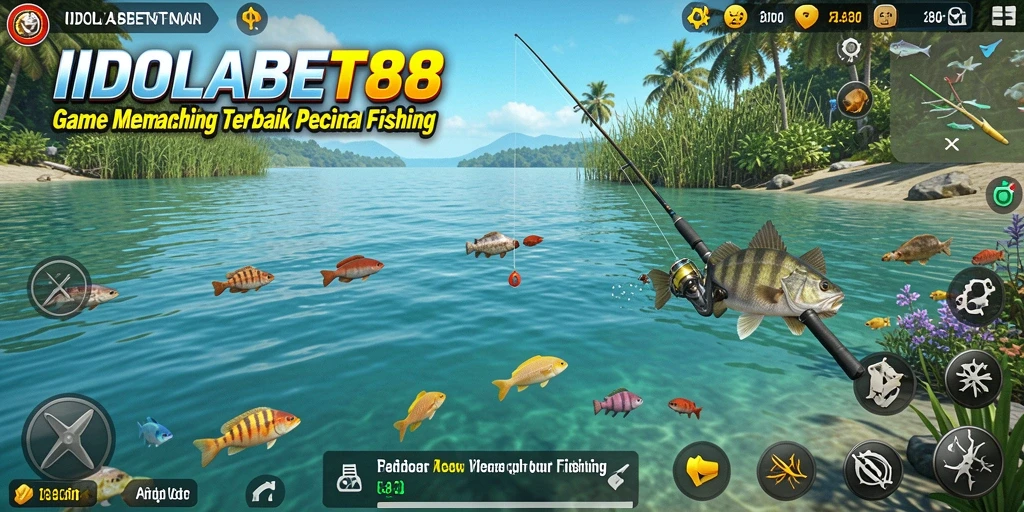 Tampilan gameplay memancing yang menarik di IDOLABET88.