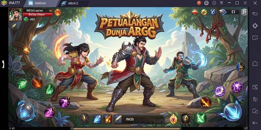 Tampilan gameplay seru dari INA777 dengan pertarungan epik.