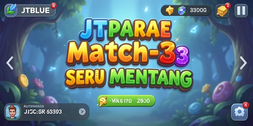 Menampilkan gameplay seru JTBLUE dengan tantangan Match-3.
