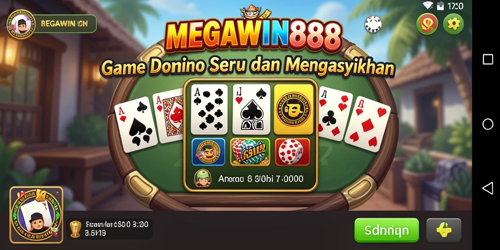 Tampilan menarik gameplay MEGAWIN888 dalam permainan Domino.