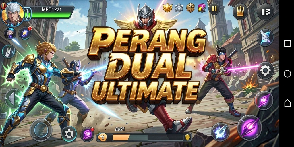 Screenshot MPO1221 menampilkan pertarungan karakter dengan aksi seru.
