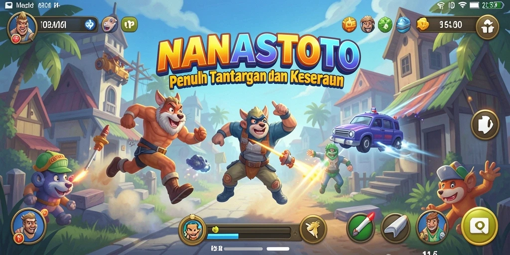 Screenshot gameplay NANASTOTO yang menunjukkan keseruan dalam bermain arcade.