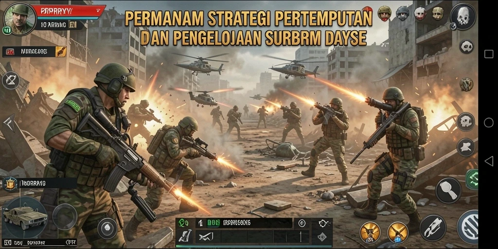 Screenshot utama PPRRYY menampilkan aksi pertempuran strategis yang mendebarkan.