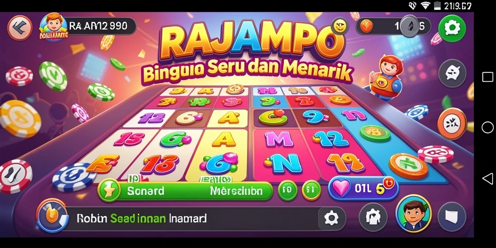 Tampilan gameplay seru dalam RAJAMPO dengan momen menegangkan Bingo.