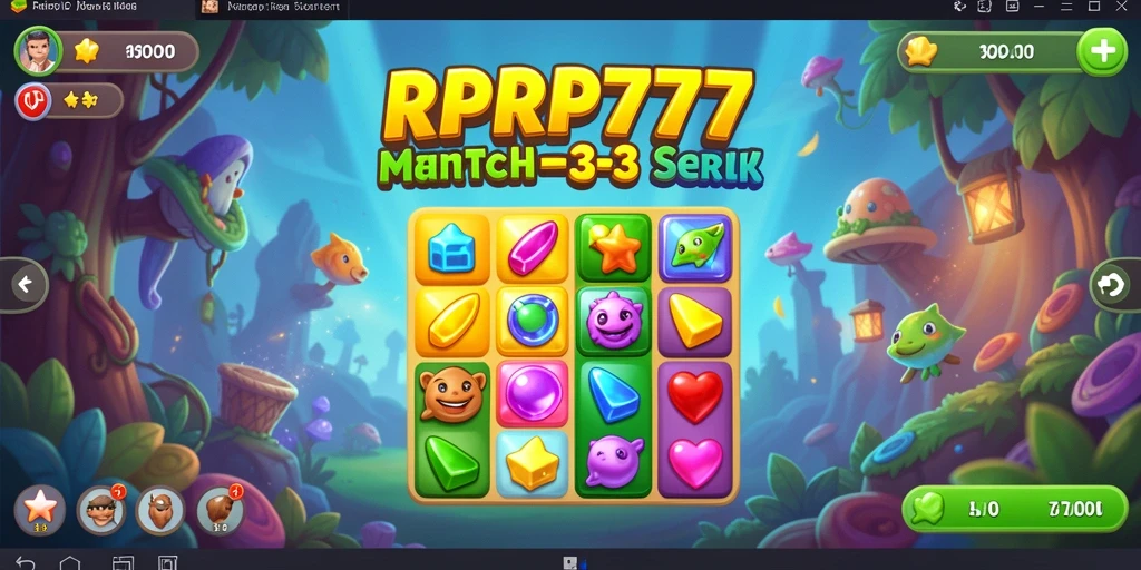 Screenshot gameplay RPRP777 yang menggambarkan keseruan mencocokkan elemen warna.