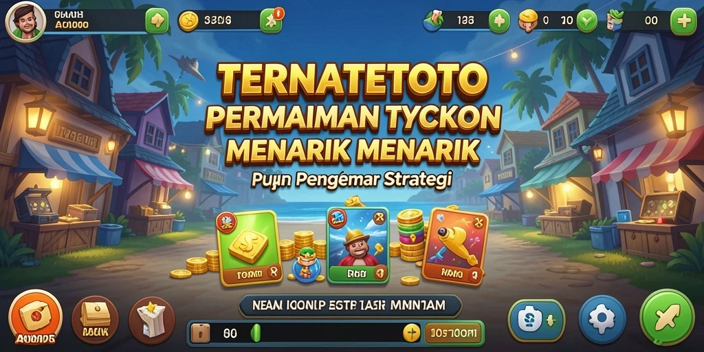 Screenshot TERNATETOTO menunjukkan gameplay manajemen bisnis yang seru.
